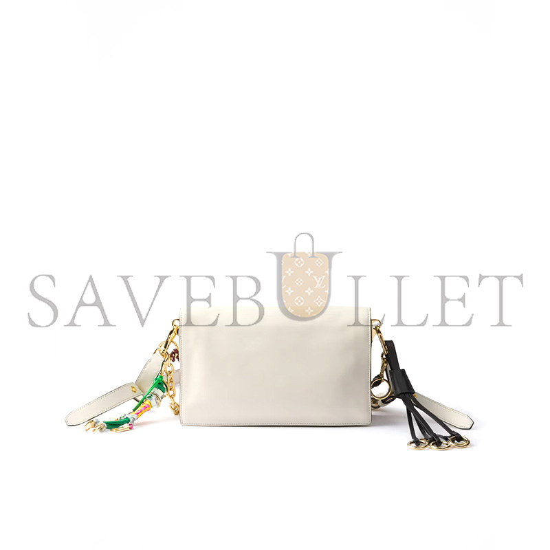 PRADA SOFT SOUND SMALL LEATHER SHOULDER BAG WITH CHARMS 1BD379 (24*13.5*5cm) PRADA SOFT SOUND SMALL LEATHER SHOULDER BAG WITH CHARMS 1BD379 (24*13.5*5cm)